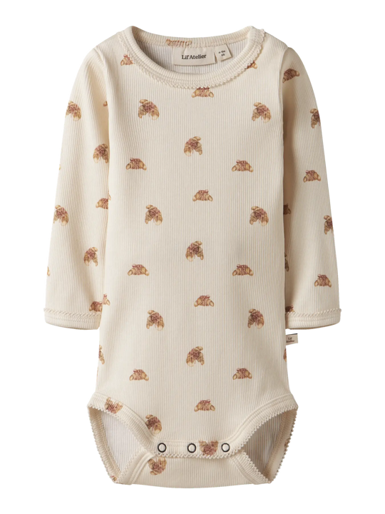 Lil' Atelier Baby LAVO EGI LS SLIM BODY - Turtledove | CROISSANT | Torgunns Barneklær AS