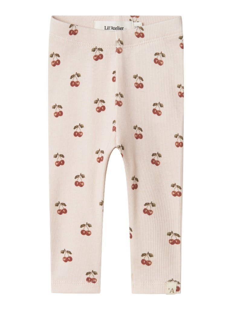 Lil' Atelier Baby LAVO ELF SLIM LEGGING NOOS - Silver Peony | CHERRY | Torgunns Barneklær AS