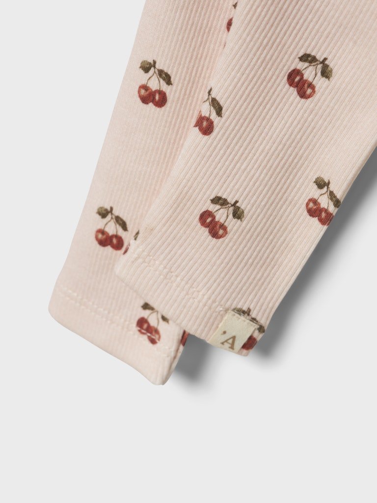 Lil' Atelier Baby LAVO ELF SLIM LEGGING NOOS - Silver Peony | CHERRY | Torgunns Barneklær AS