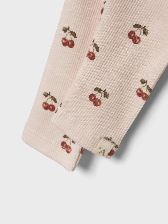 Lil' Atelier Baby LAVO ELF SLIM LEGGING NOOS - Silver Peony | CHERRY | Torgunns Barneklær AS