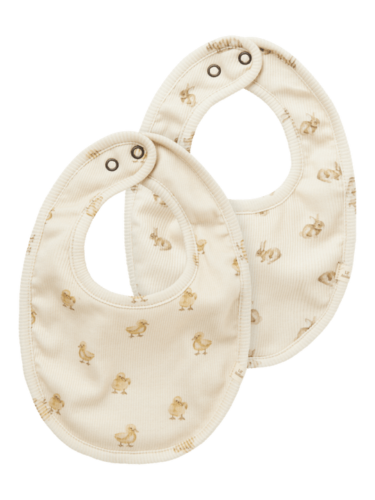 Lil' Atelier BABY LAVO EMO 2 PK BIBS - Turtledove | Torgunns Barneklær AS