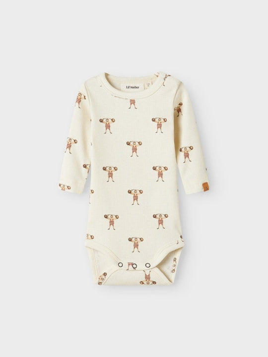 Lil' Atelier Baby LAVO ENK LS SLIM BODY - Turtledove | STRONG MAN | Torgunns Barneklær AS