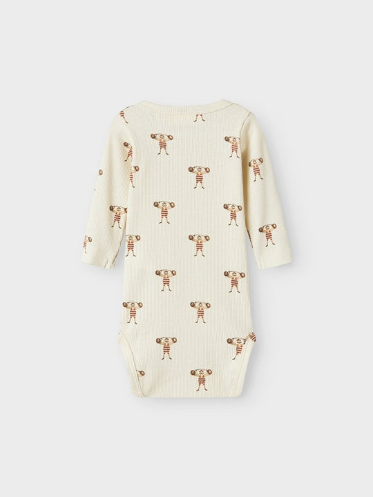 Lil' Atelier Baby LAVO ENK LS SLIM BODY - Turtledove | STRONG MAN | Torgunns Barneklær AS