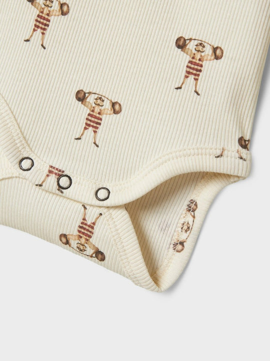 Lil' Atelier Baby LAVO ENK LS SLIM BODY - Turtledove | STRONG MAN | Torgunns Barneklær AS