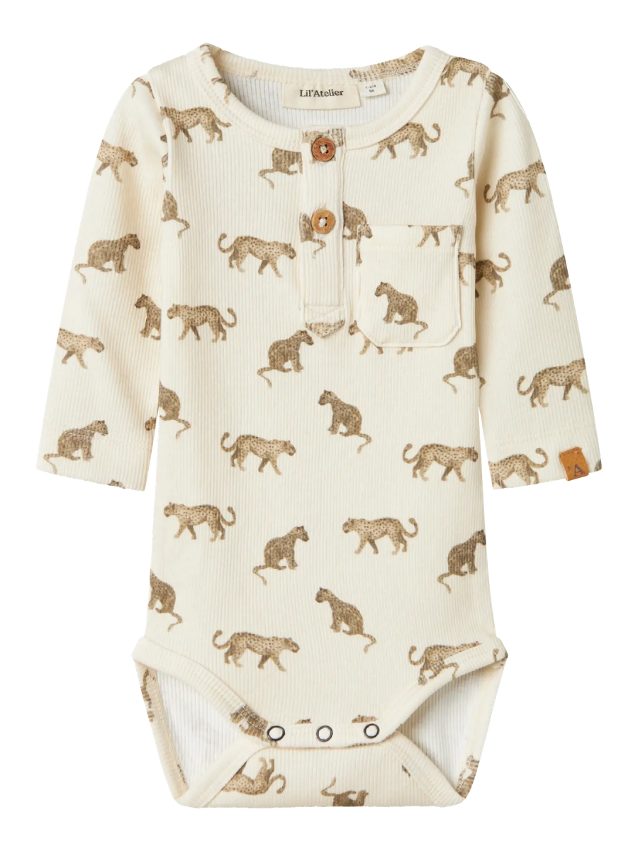 Lil' Atelier Baby LAVO ENO LS SLIM BODY - Turtledove | LEO | Torgunns Barneklær AS