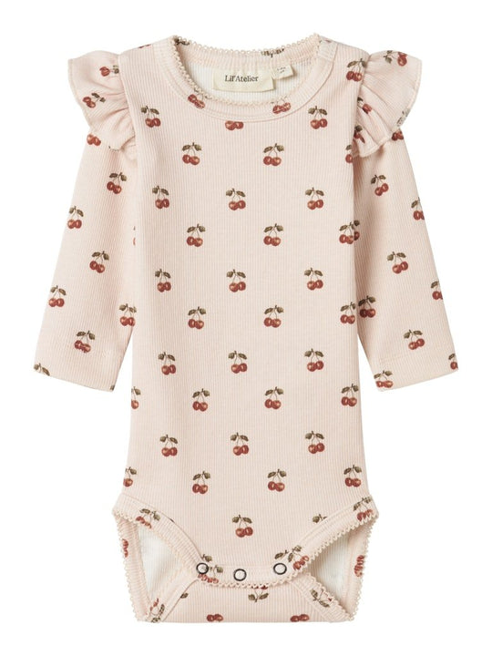 Lil' Atelier Baby LAVO EVE LS SLIM BODY NOOS - Silver Peony | CHERRY | Torgunns Barneklær AS