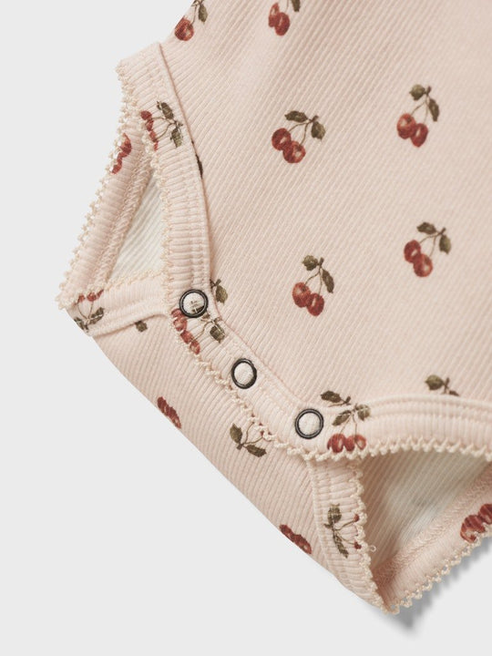 Lil' Atelier Baby LAVO EVE LS SLIM BODY NOOS - Silver Peony | CHERRY | Torgunns Barneklær AS