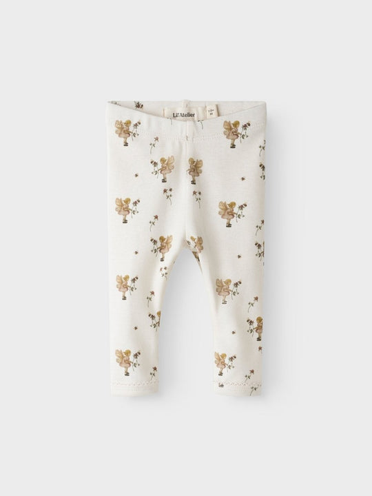 Lil' Atelier Baby LAYO SIN SLIM LEGGINGS - Coconut Milk | FAIRY | Torgunns Barneklær AS