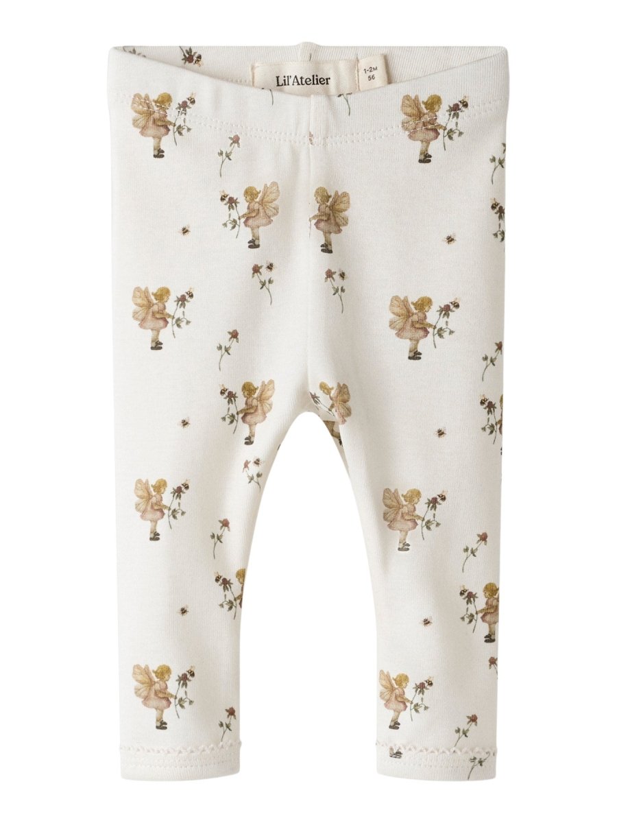 Lil' Atelier Baby LAYO SIN SLIM LEGGINGS - Coconut Milk | FAIRY | Torgunns Barneklær AS