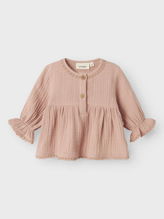 Lil' Atelier Baby LULU LS SHIRT - Misty Rose | Torgunns Barneklær AS
