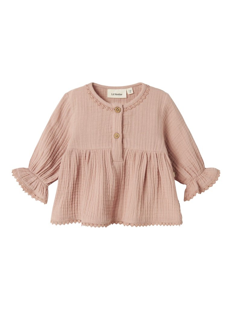 Lil' Atelier Baby LULU LS SHIRT - Misty Rose | Torgunns Barneklær AS