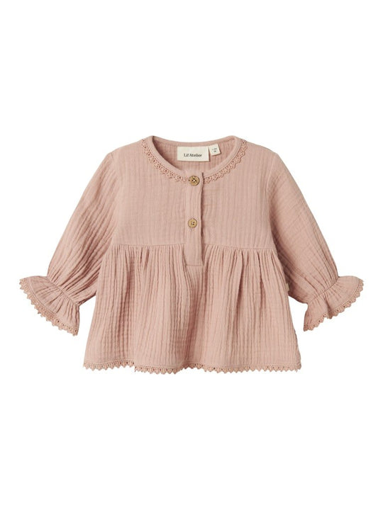 Lil' Atelier Baby LULU LS SHIRT - Misty Rose | Torgunns Barneklær AS