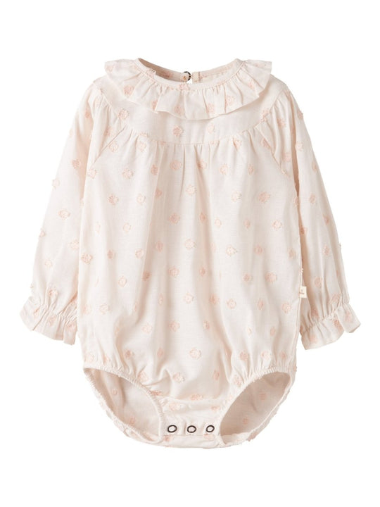 Lil' Atelier Baby NETHE LS LOOSE ROMPER - Pastel Parchment | Torgunns Barneklær AS