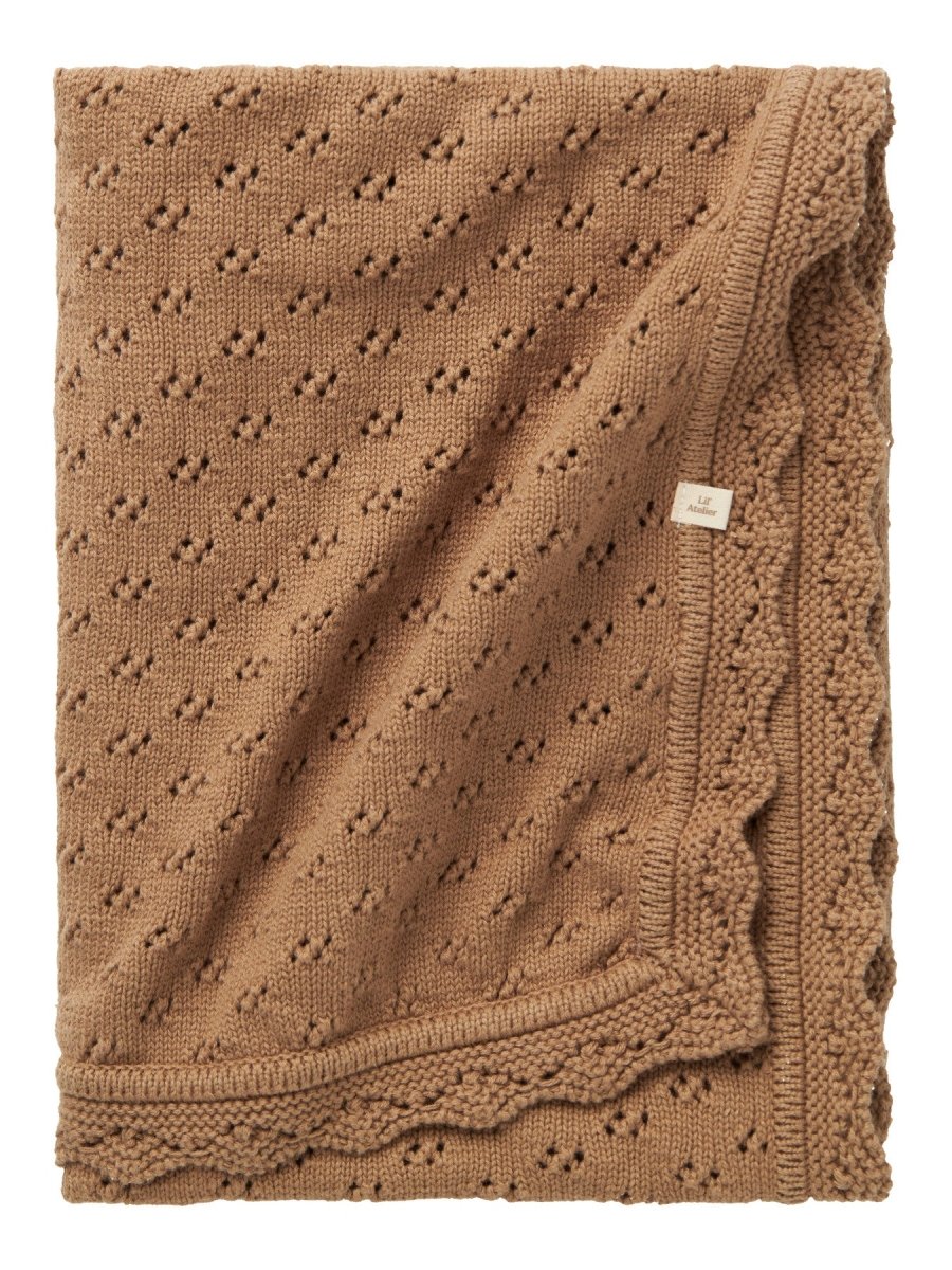 Lil' Atelier Baby NILIO KNIT BLANKET - Sepia Tint | Torgunns Barneklær AS