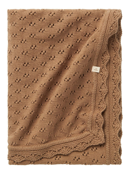 Lil' Atelier Baby NILIO KNIT BLANKET - Sepia Tint | Torgunns Barneklær AS