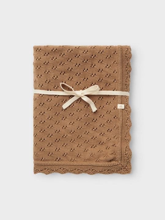 Lil' Atelier Baby NILIO KNIT BLANKET - Sepia Tint | Torgunns Barneklær AS