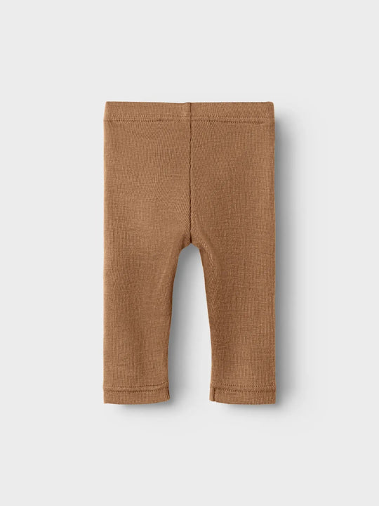 Lil' Atelier Baby NOEL NEB WOOL SLIM LEGGING - Tigers Eye | Torgunns Barneklær AS