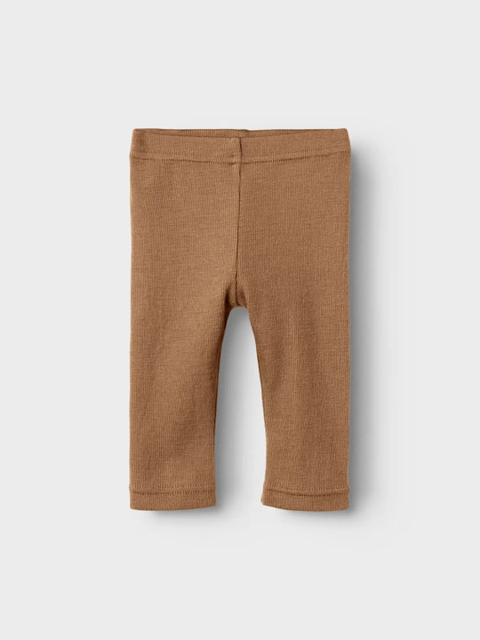 Lil' Atelier Baby NOEL NEB WOOL SLIM LEGGING - Tigers Eye | Torgunns Barneklær AS