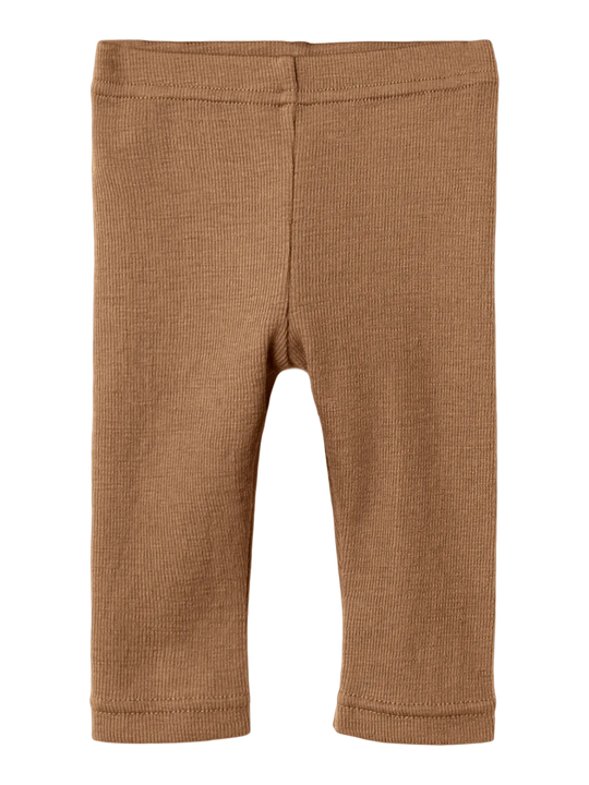 Lil' Atelier Baby NOEL NEB WOOL SLIM LEGGING - Tigers Eye | Torgunns Barneklær AS