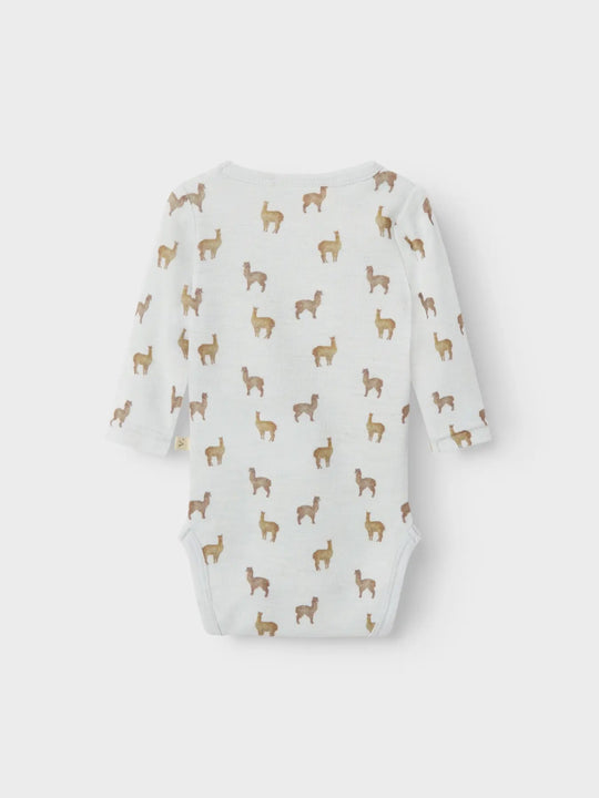 Lil' Atelier Baby NOEL NOR WOOL LS SLIM BODY - Gray Dawn | LAMA | Torgunns Barneklær AS