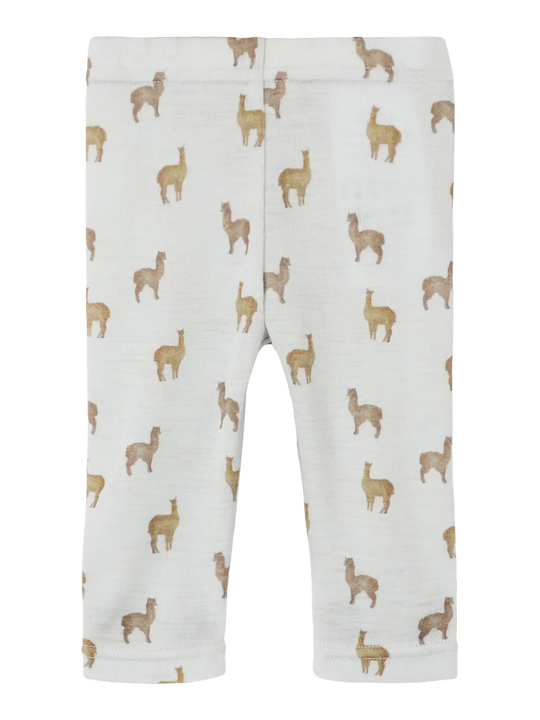 Lil' Atelier Baby NOEL NOR WOOL SLIM LEGGING - Gray Dawn | LAMA | Torgunns Barneklær AS