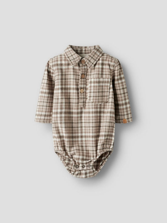 Lil' Atelier Baby REBEL LS BODY SHIRT - Sepia Tint | Torgunns Barneklær AS