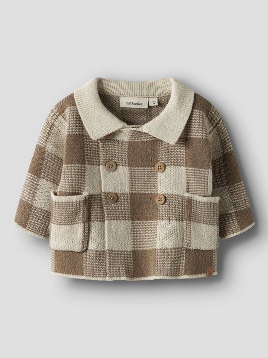Lil' Atelier Baby ROBO LS LOOSE KNIT CARDIGAN - Sepia Tint | Torgunns Barneklær AS