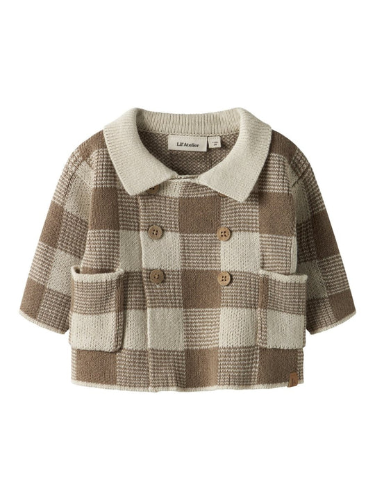 Lil' Atelier Baby ROBO LS LOOSE KNIT CARDIGAN - Sepia Tint | Torgunns Barneklær AS