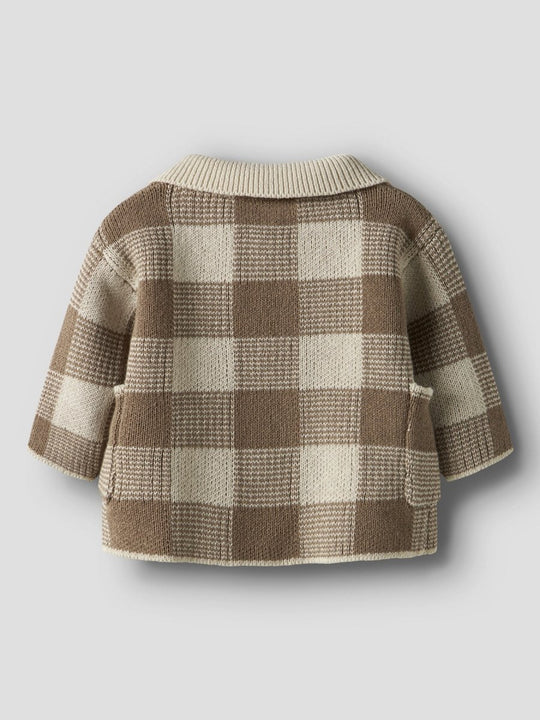 Lil' Atelier Baby ROBO LS LOOSE KNIT CARDIGAN - Sepia Tint | Torgunns Barneklær AS