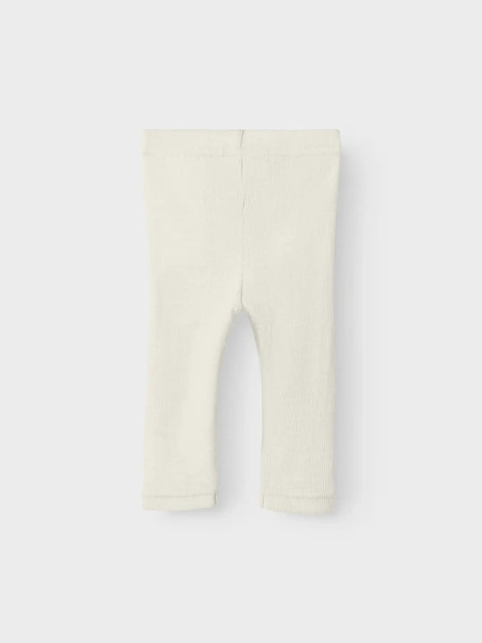 Lil' Atelier Baby WOOL NALU RIB SLIM LEGGING - Turtledove Melange | Torgunns Barneklær AS