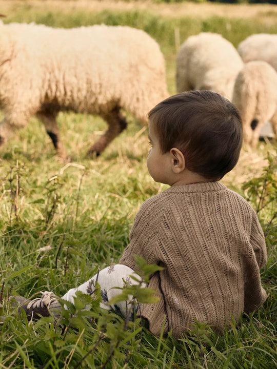 Lil' Atelier Baby WOOL NALU SLIM LEGGING NOOS - Turtledove Melange | Airplane | Torgunns Barneklær AS