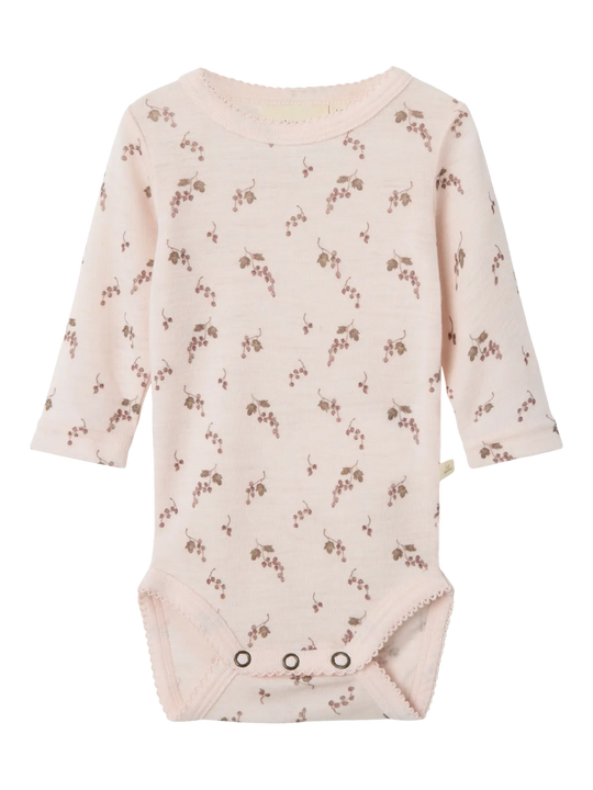 Lil' Atelier Baby WOOL NOEL NIA LS SLIM BODY NOOS - Morganite | BERRY | Torgunns Barneklær AS