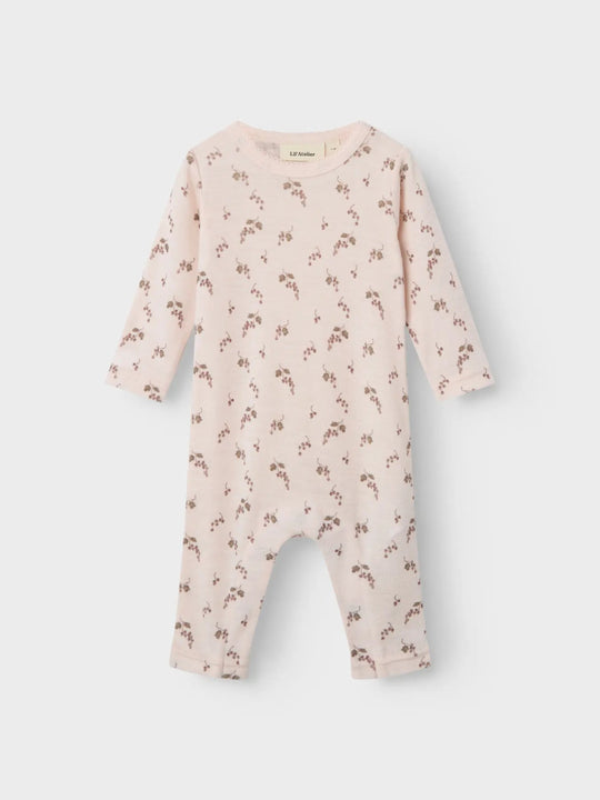 Lil' Atelier Baby WOOL NOEL NIA LS SLIM SUIT - Morganite | BERRY | Torgunns Barneklær AS