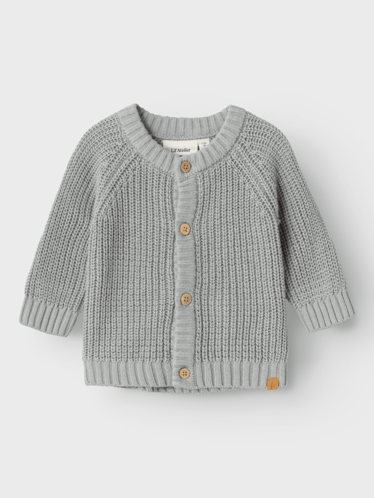 Lil' Atelier EMLEN LS KNIT CARDIGAN NOOS - Limestone | Torgunns Barneklær AS