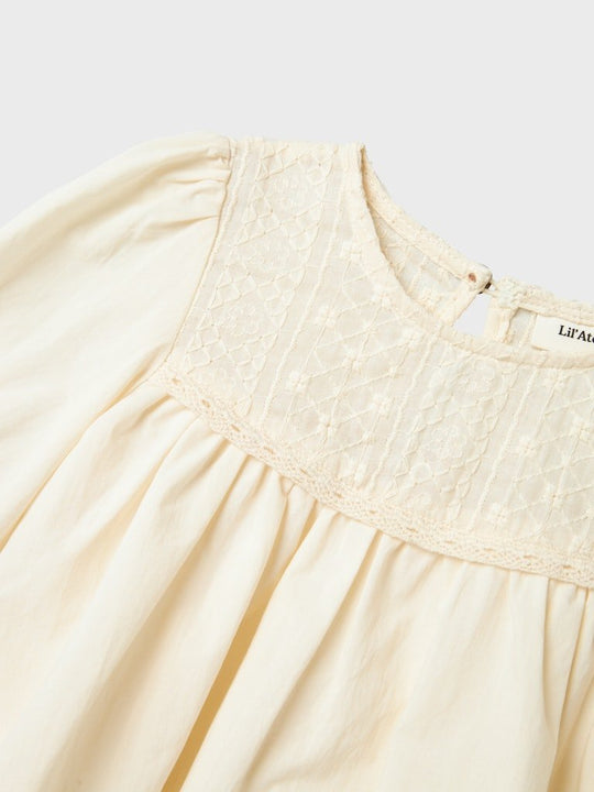 Lil' Atelier Mini DAISY SS LOOSE SHIRT - Turtledove | Torgunns Barneklær AS