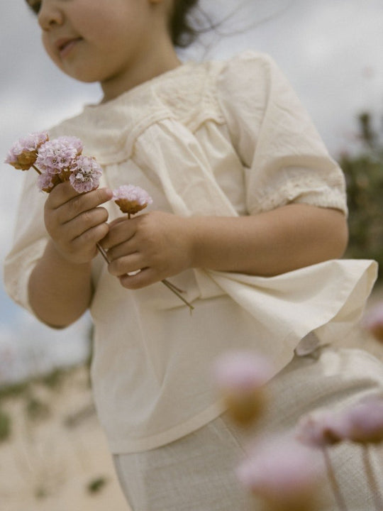 Lil' Atelier Mini DAISY SS LOOSE SHIRT - Turtledove | Torgunns Barneklær AS