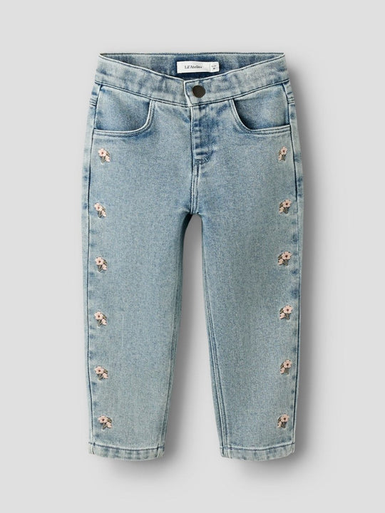 Lil' Atelier Mini DARLEE DOA LOOSE JEANS - Medium Blue Denim | FLOWER | Torgunns Barneklær AS