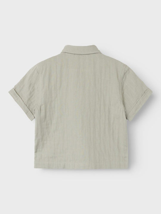 Lil' Atelier Mini FELIX SS LOOSE SHIRT - Forest Fog | Torgunns Barneklær AS