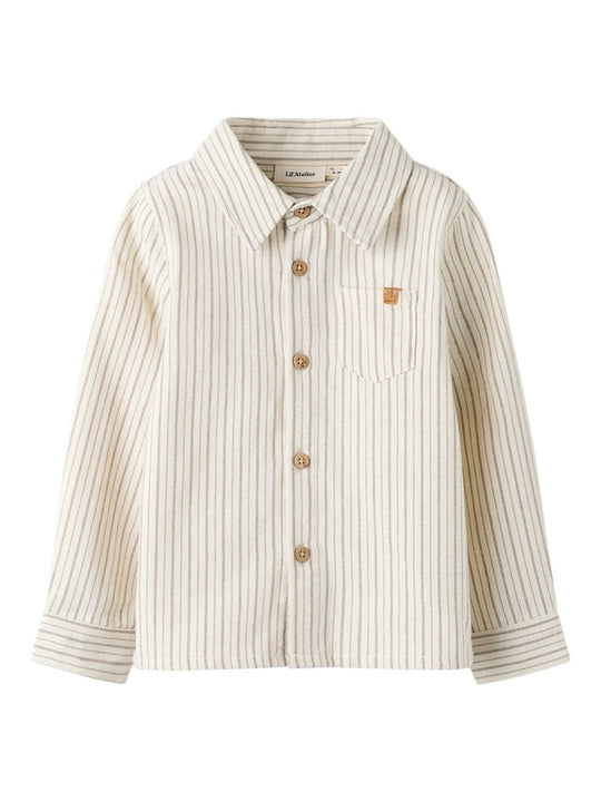 Lil' Atelier Mini FELIXO LS SHIRT - Turtledove Stripes | Torgunns Barneklær AS