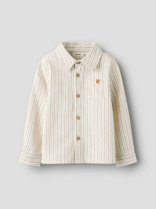 Lil' Atelier Mini FELIXO LS SHIRT - Turtledove Stripes | Torgunns Barneklær AS