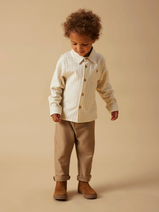 Lil' Atelier Mini FELIXO LS SHIRT - Turtledove Stripes | Torgunns Barneklær AS