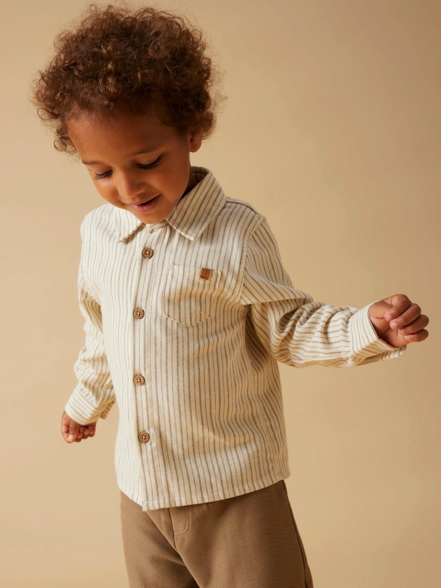 Lil' Atelier Mini FELIXO LS SHIRT - Turtledove Stripes | Torgunns Barneklær AS