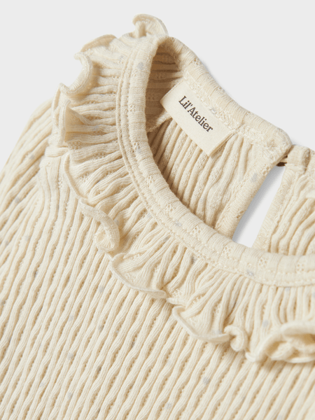 Lil' Atelier Mini FIDUCIA LS SLIM TOP - Turtledove | Torgunns Barneklær AS