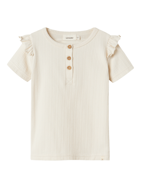 Lil' Atelier Mini FLEURA SS SLIM TOP - Turtledove | Torgunns Barneklær AS