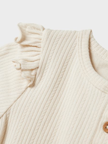 Lil' Atelier Mini FLEURA SS SLIM TOP - Turtledove | Torgunns Barneklær AS