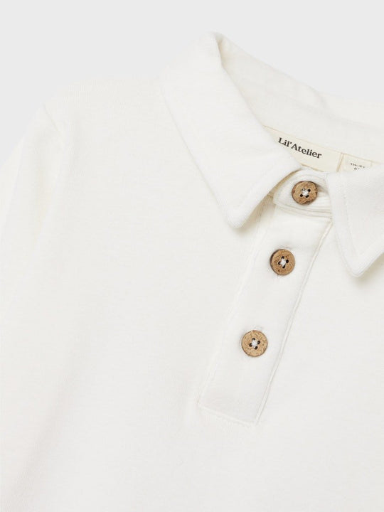 Lil' Atelier Mini FUNDO LS SLIM TOP - Coconut Milk | Torgunns Barneklær AS