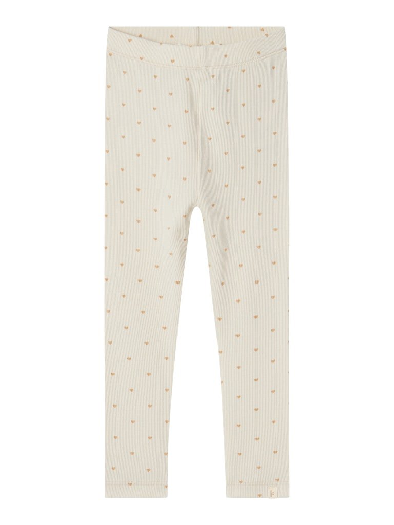 Lil' Atelier Mini GAGO SLIM LEGGING - Turtledove Heart | Torgunns Barneklær AS