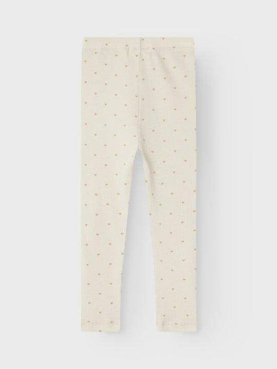 Lil' Atelier Mini GAGO SLIM LEGGING - Turtledove Heart | Torgunns Barneklær AS