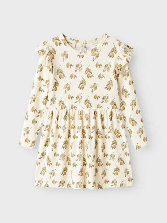 Lil' Atelier Mini GAVO ENK LS DRESS - Turtledove | Torgunns Barneklær AS