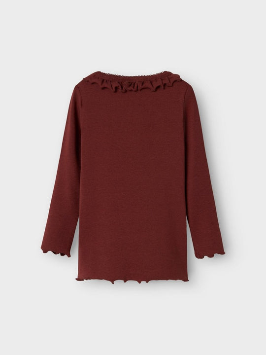 Lil' Atelier Mini GAYO KOJ LS SLIM TOP - Hot Chocolate | Torgunns Barneklær AS